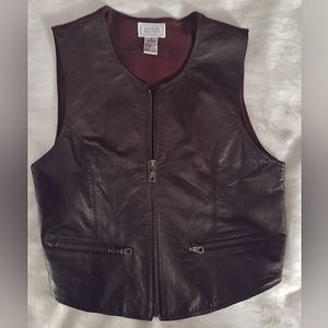 Jennifer Moore Leather Vest Size 8